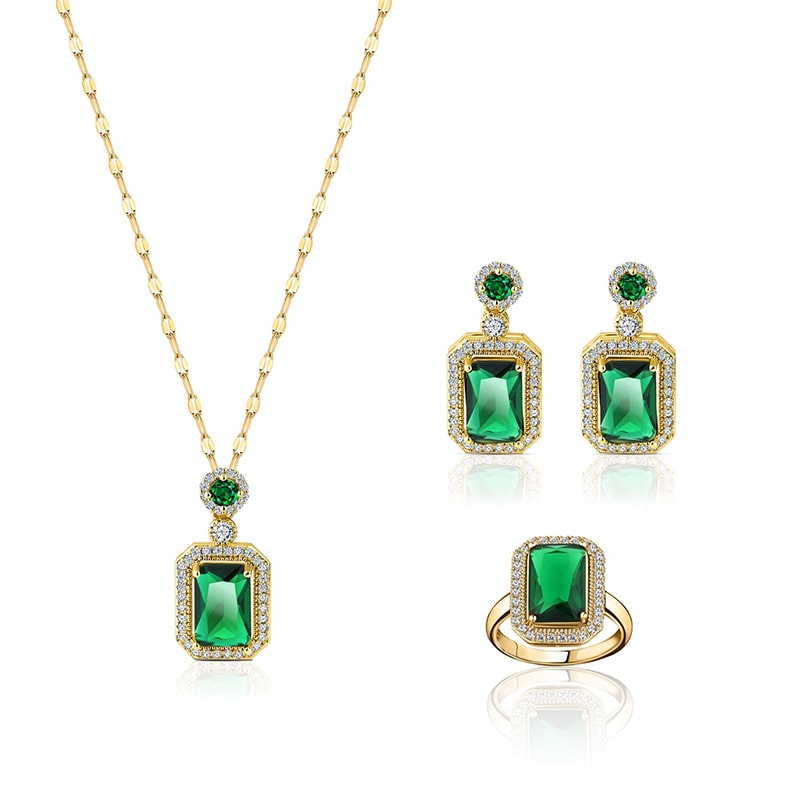 Halcyon Gaze Necklace, Earrings & Ring